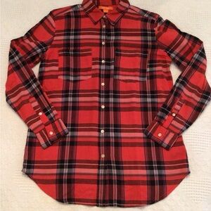 Joe Fresh Red Medium Plaid Buttoned Shirt